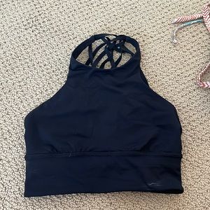 Black high neck lululemon sports bra
